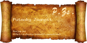 Putnoky Zsanett névjegykártya